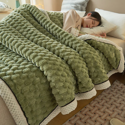 Zachte Coral Fleece Deken – Warme Omkeerbare Plaid voor Bank & Bed