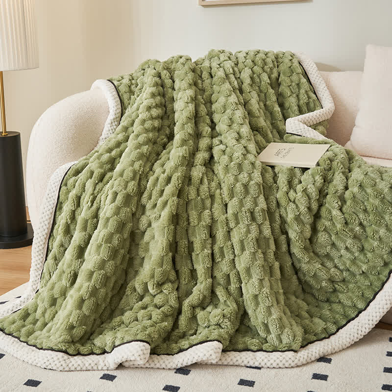 Zachte Coral Fleece Deken – Warme Omkeerbare Plaid voor Bank & Bed