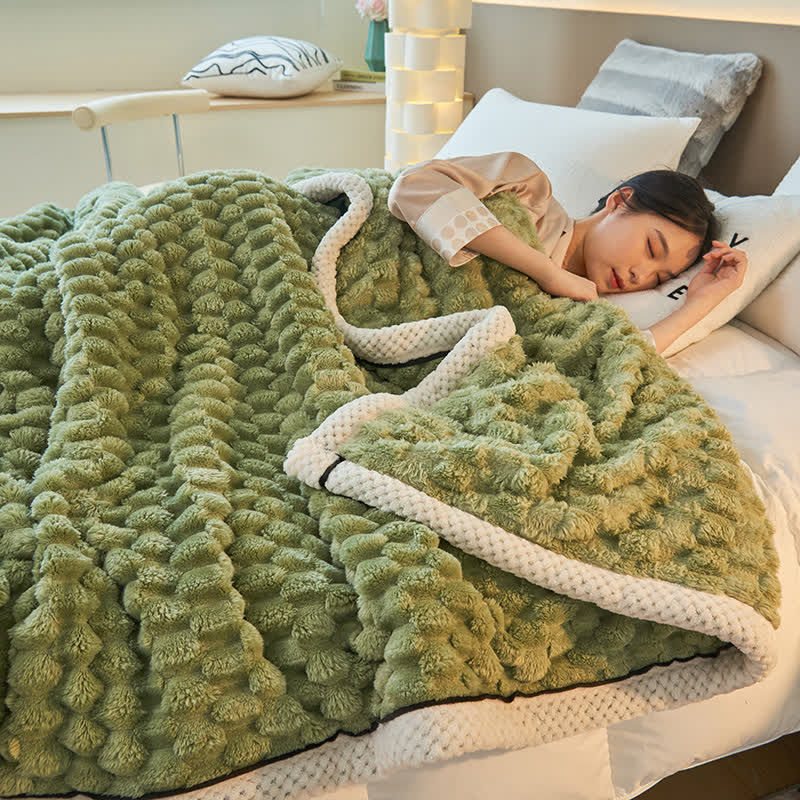 Zachte Coral Fleece Deken – Warme Omkeerbare Plaid voor Bank & Bed