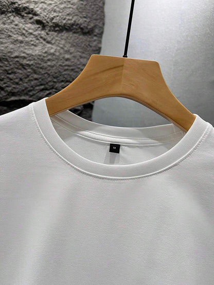 Heren T-shirt Wit met Print Losse Zomerlook