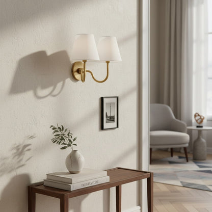Wandlamp met Geplisseerde Stoffen Kap – Klassieke Verlichting voor Slaapkamer en Woonkamer