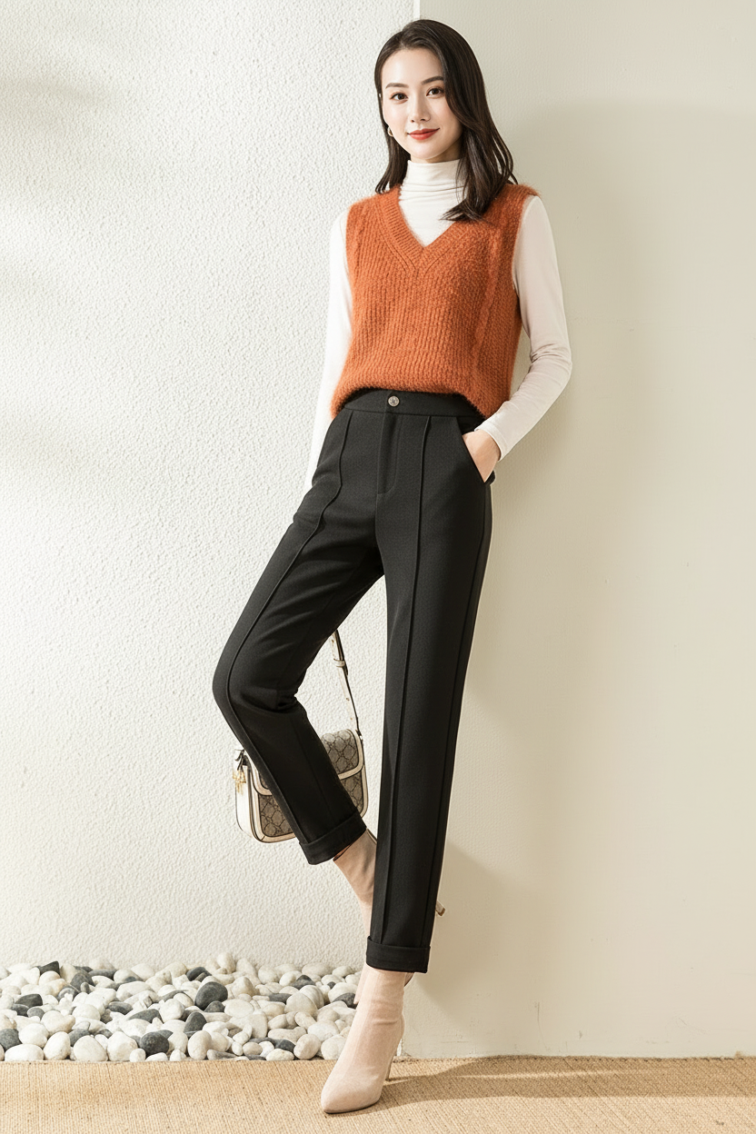 Hoge Taille Pantalon Dames Alle Seizoenen Comfortabel
