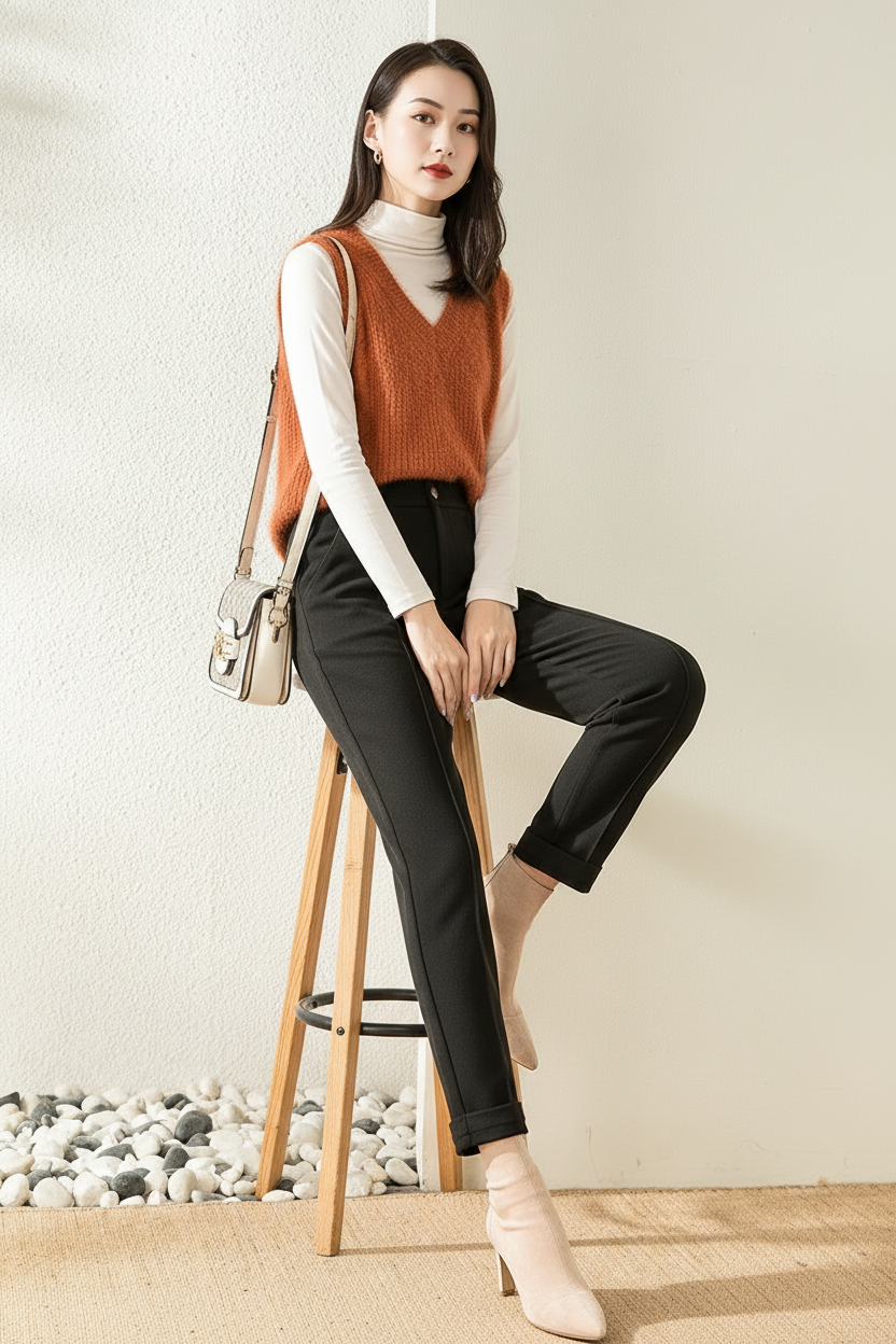 Hoge Taille Pantalon Dames Alle Seizoenen Comfortabel
