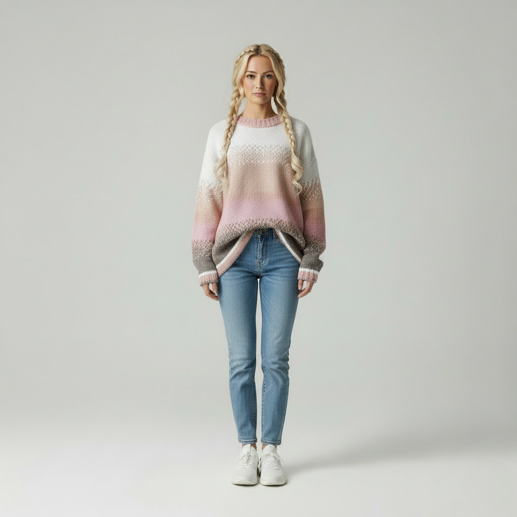 Gebreide Dames Cardigan met Kleurovergang Winter
