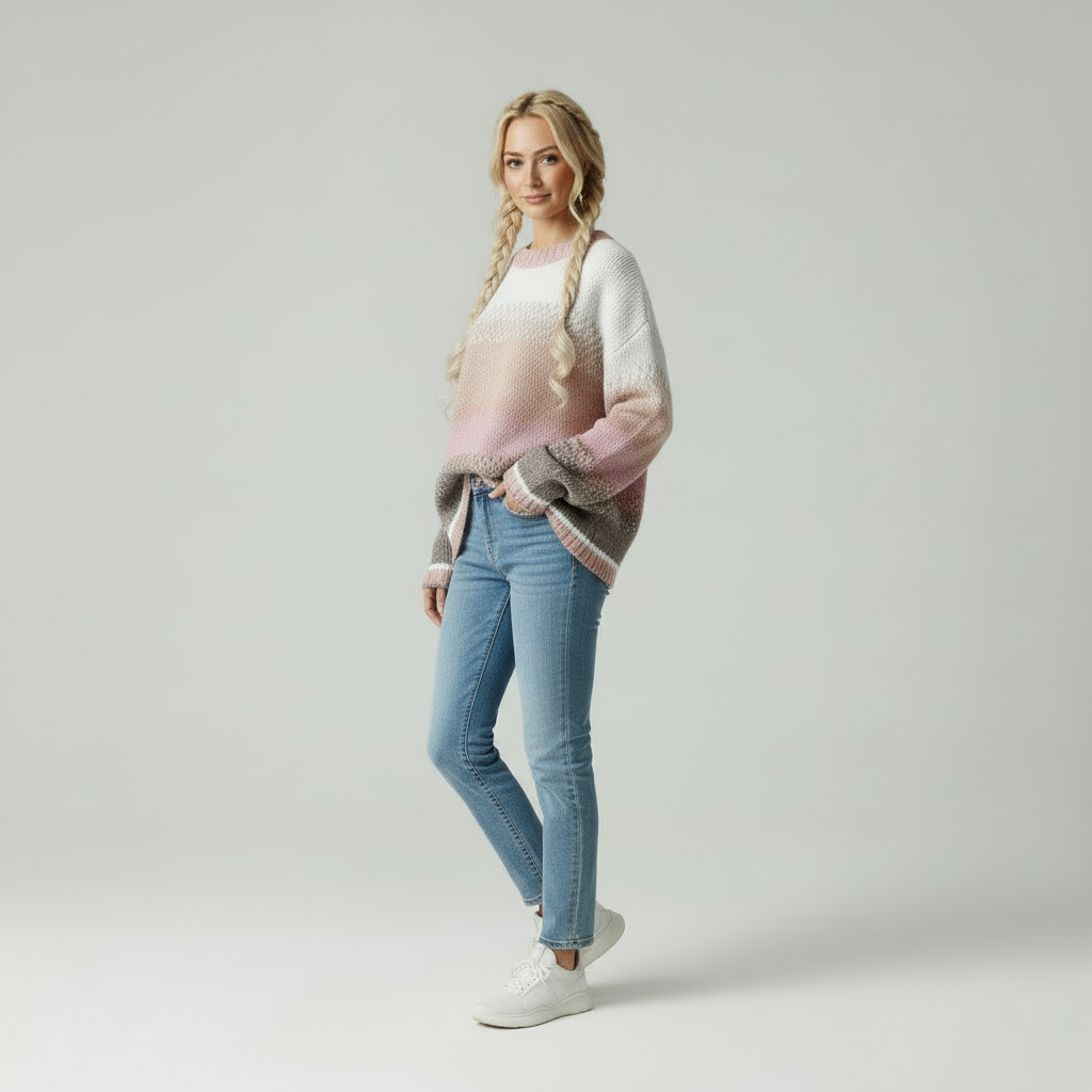 Gebreide Dames Cardigan met Kleurovergang Winter