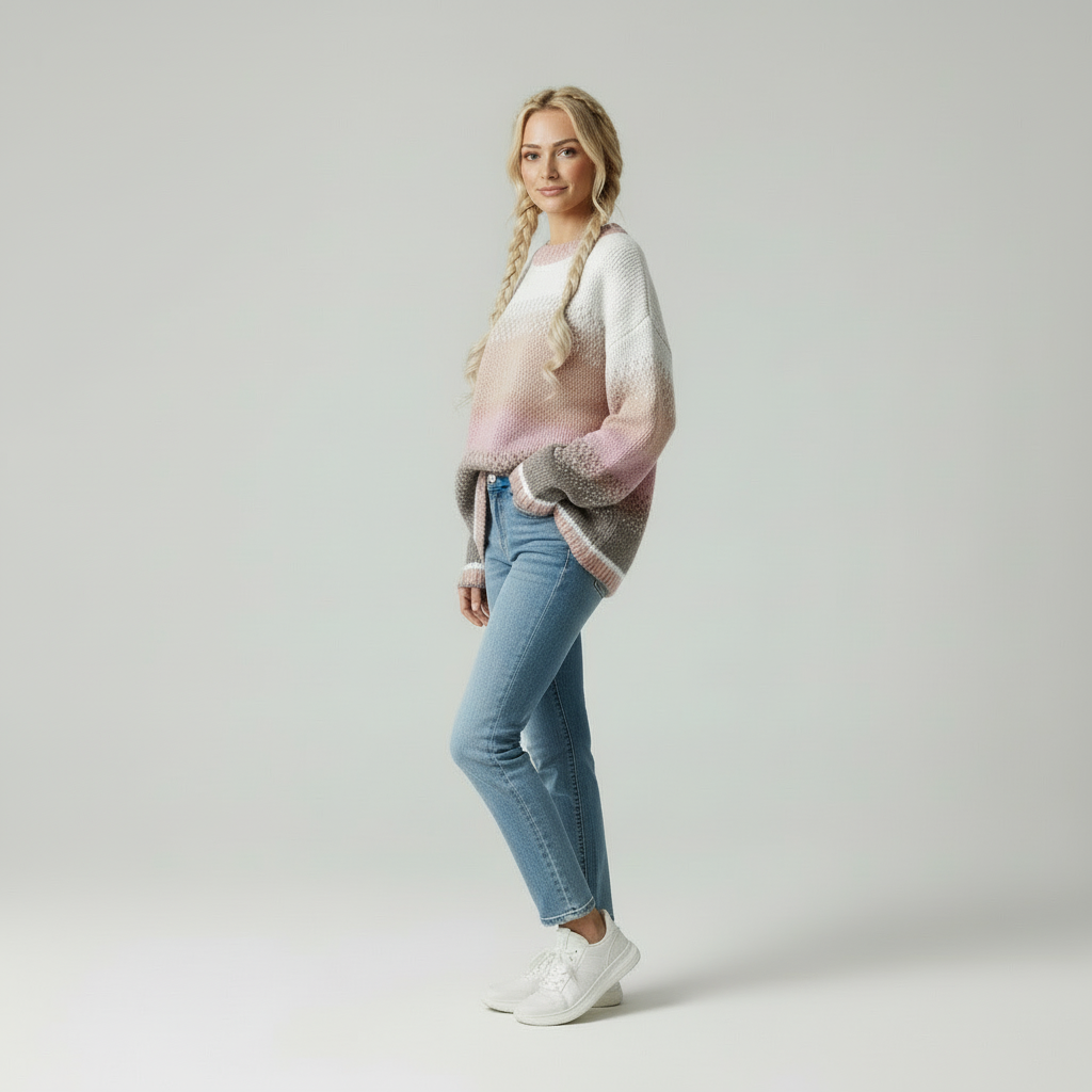Gebreide Dames Cardigan met Kleurovergang Winter