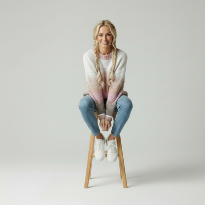 Gebreide Dames Cardigan met Kleurovergang Winter