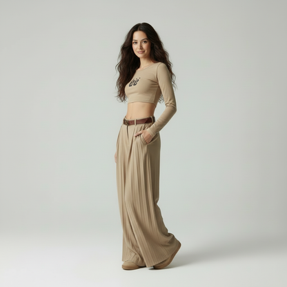 Elegante Wijde Pijpen Broek voor Vrouw Modern Design