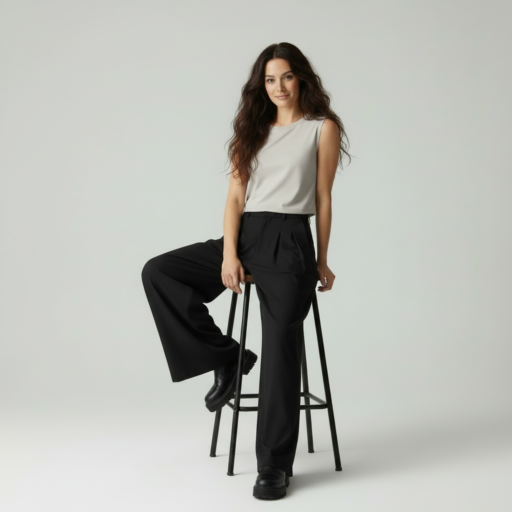 Elegante Wijde Pijpen Broek voor Vrouw Modern Design