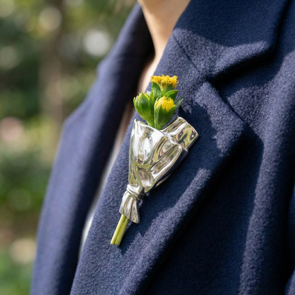 Draagbare Bloemenvaas Broche – Mini Vaasje voor Verse Bloemen
