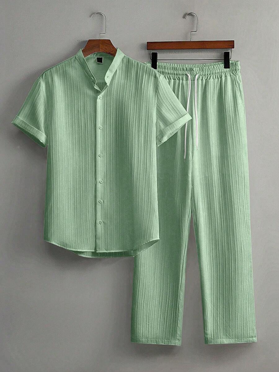 Heren Co-ord Set Zwart Japanse Stijl Luxe Look