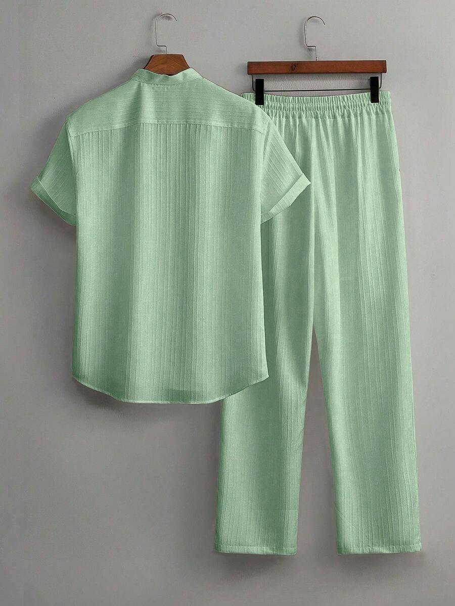 Heren Co-ord Set Zwart Japanse Stijl Luxe Look