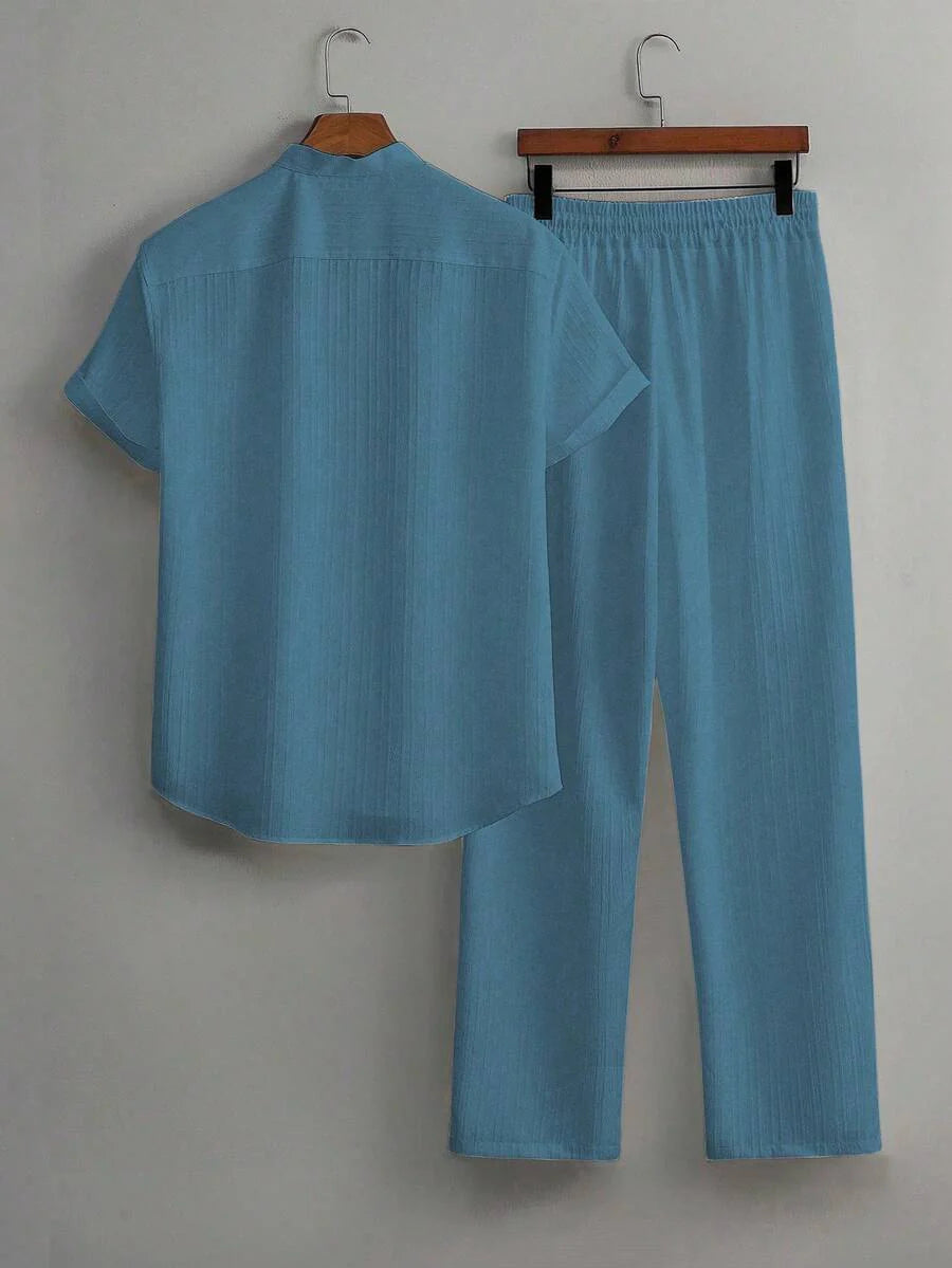 Heren Co-ord Set Zwart Japanse Stijl Luxe Look