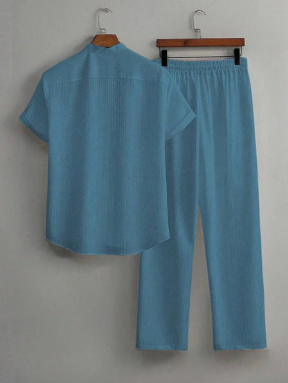 Heren Co-ord Set Zwart Japanse Stijl Luxe Look
