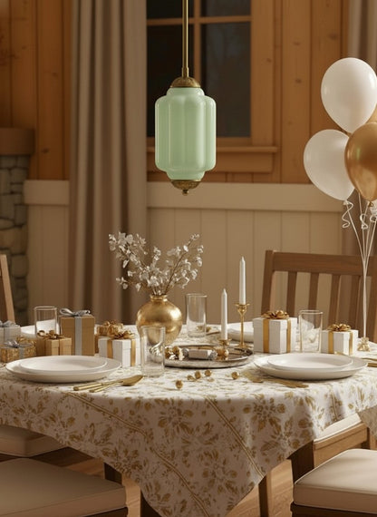 Vintage Melkglazen Hanglamp met Gegolfde Rand – Scandinavische Sfeerverlichting voor Keuken en Slaapkamer
