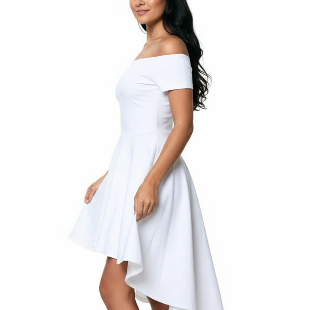 Dames Avondjurk Off-Shoulder High-Lowjurk voor Feesten