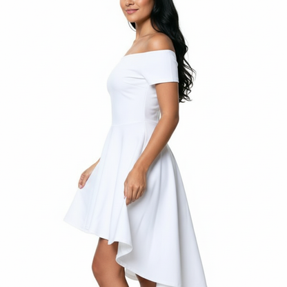 Dames Avondjurk Off-Shoulder High-Lowjurk voor Feesten