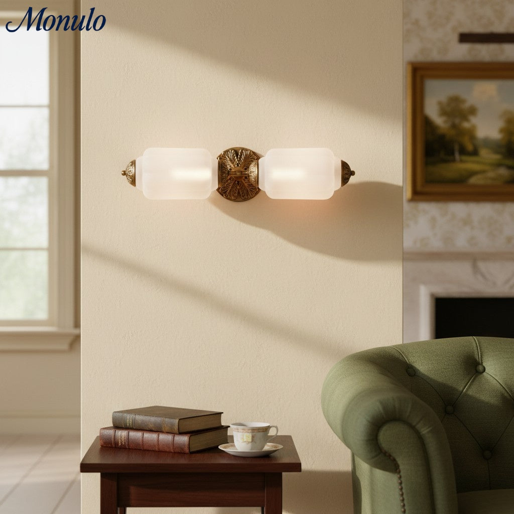 Eloise Vintage Scalloped Milk Glass Wall Sconce - Modern Accent Lighting for Bathroom and Bedroom
