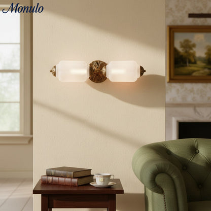 Eloise Vintage Scalloped Milk Glass Wall Sconce - Modern Accent Lighting for Bathroom and Bedroom