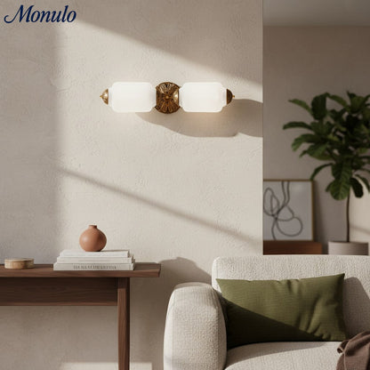Eloise Vintage Scalloped Milk Glass Wall Sconce - Modern Accent Lighting for Bathroom and Bedroom