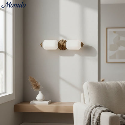 Eloise Vintage Scalloped Milk Glass Wall Sconce - Modern Accent Lighting for Bathroom and Bedroom
