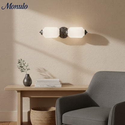 Eloise Vintage Scalloped Milk Glass Wall Sconce - Modern Accent Lighting for Bathroom and Bedroom