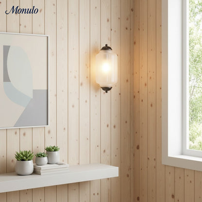 Eloise Vintage Scalloped Milk Glass Wall Sconce - Modern Accent Lighting for Bathroom and Bedroom