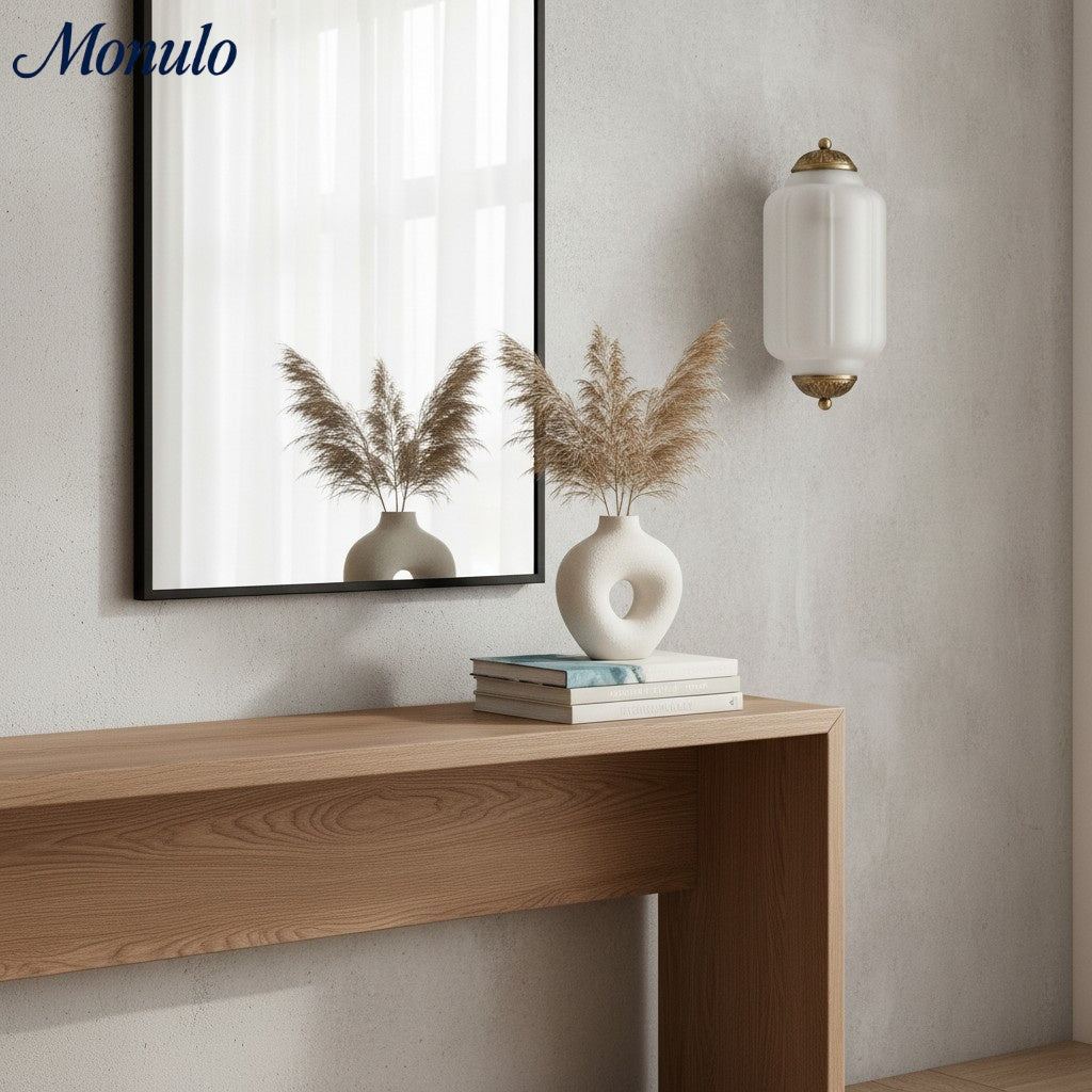 Eloise Vintage Scalloped Milk Glass Wall Sconce - Modern Accent Lighting for Bathroom and Bedroom