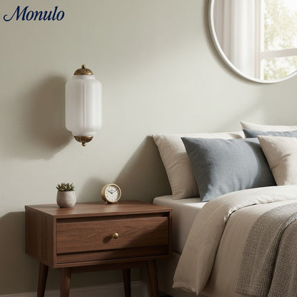 Eloise Vintage Scalloped Milk Glass Wall Sconce - Modern Accent Lighting for Bathroom and Bedroom
