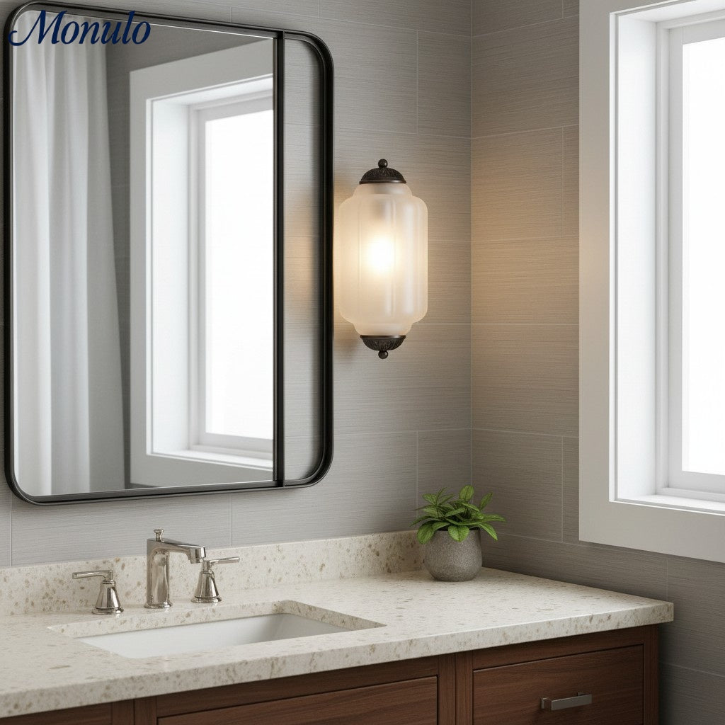 Eloise Vintage Scalloped Milk Glass Wall Sconce - Modern Accent Lighting for Bathroom and Bedroom