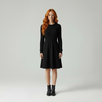Gebreide Jurk Kabelpatroon Elegante WinterCollectie