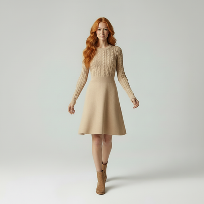 Gebreide Jurk Kabelpatroon Elegante WinterCollectie - StudioMarella