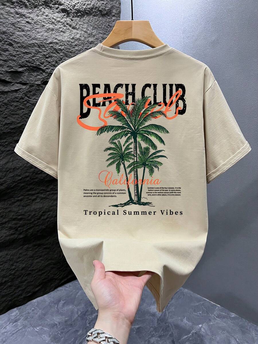 Mintgroen Heren T-shirt Oversized met Print