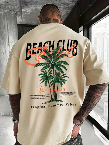 Mintgroen Heren T-shirt Oversized met Print