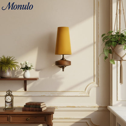 Retro Wandlamp met Stoffen Kap – Vintage Verlichting voor Slaapkamer