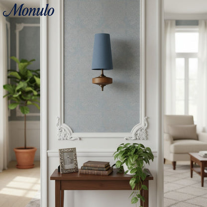 Retro Wandlamp met Stoffen Kap – Vintage Verlichting voor Slaapkamer