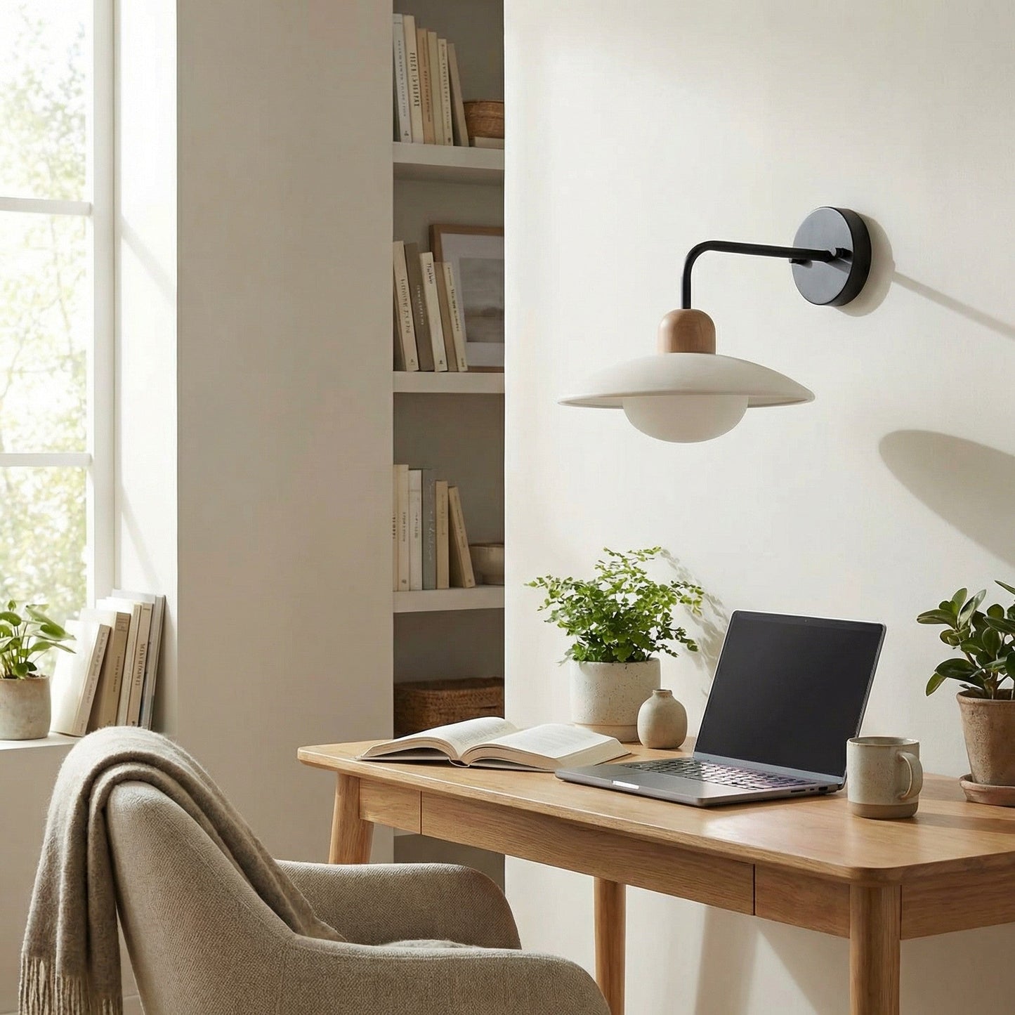 Travertijn Wandlamp Minimalistische Schijf Design Natuursteen Verlichting voor Woonkamer Slaapkamer Gang Moderne Interieur Wandverlichting met Warm Licht