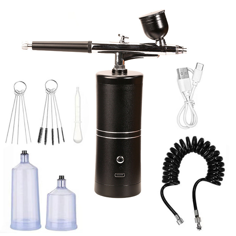Draadloze Airbrush Pistool met 3 Verwisselbare Spuitkoppen en Oplaadbare Accu voor Modelbouw Kunst en Nail Art