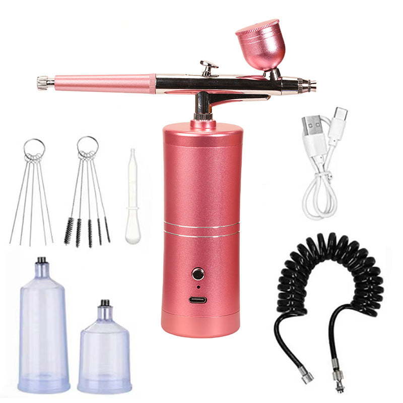 Draadloze Airbrush Pistool met 3 Verwisselbare Spuitkoppen en Oplaadbare Accu voor Modelbouw Kunst en Nail Art