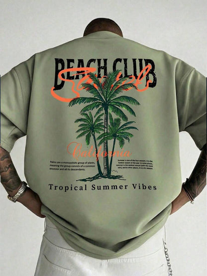 Mintgroen Heren T-shirt Oversized met Print