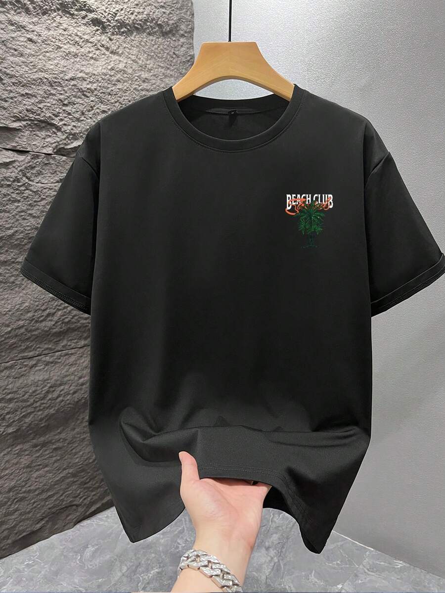 Mintgroen Heren T-shirt Oversized met Print