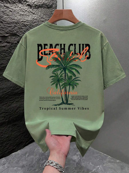 Mintgroen Heren T-shirt Oversized met Print