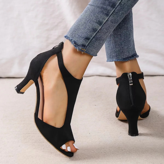 Dames Pumps Met Open Teen en Hak Chique - StudioMarella