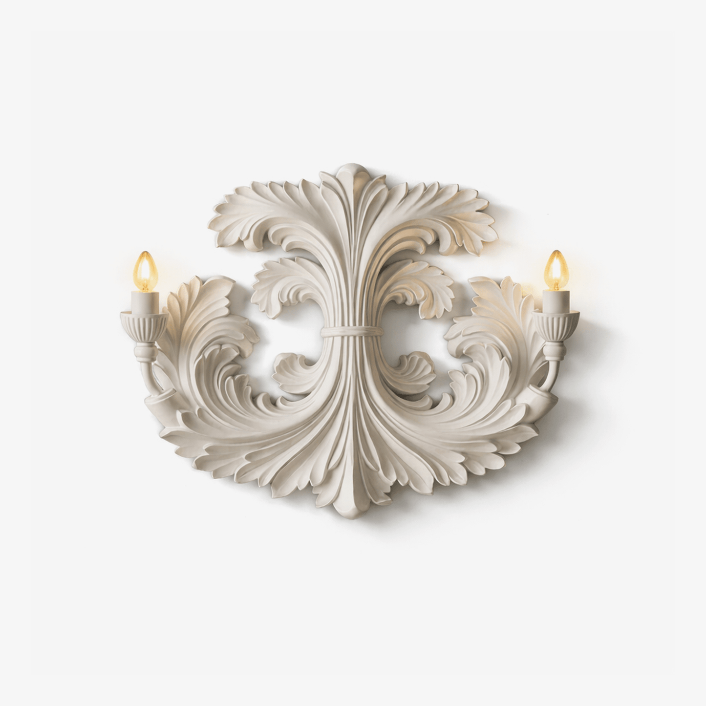 Klassieke Barok Wandlamp Met Florale Gipsdetails En Dubbele Lichtbron Voor Sfeervolle Binnenverlichting