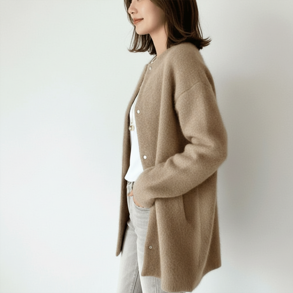 Dames Fuzzy Cardigan Geborsteld Zacht Knit Trui
