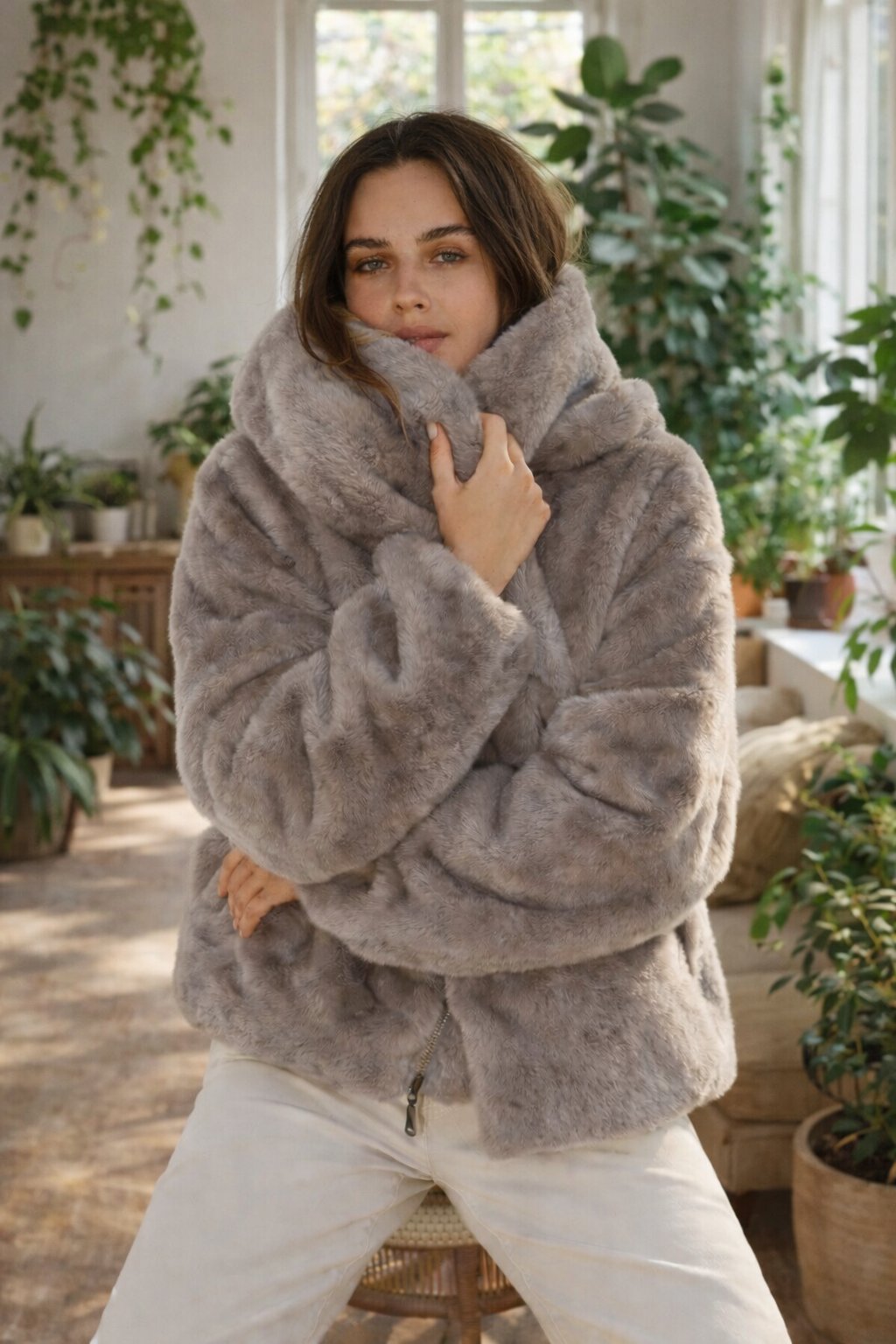 Vrouwen Faux Fur Jas Oversized Capuchon Zacht