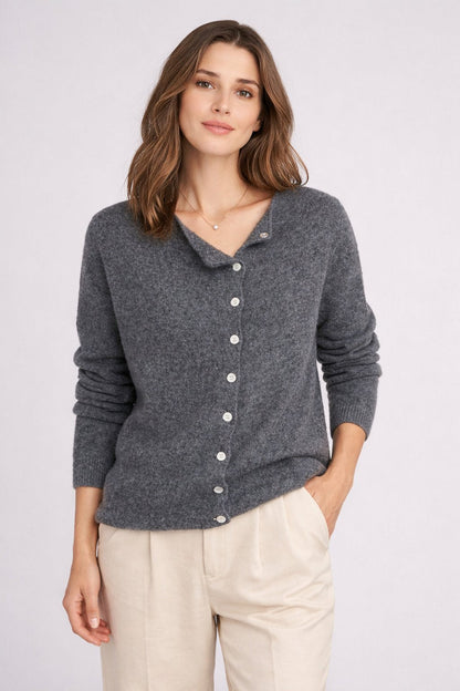 Dames Cardigan Asymmetrisch Knoopontwerp Zacht