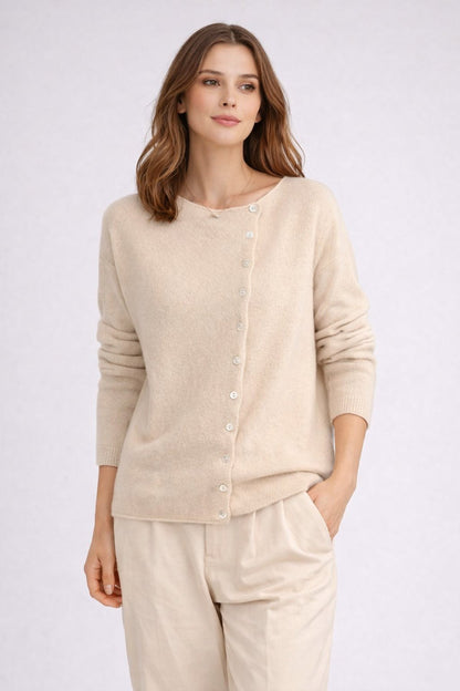 Dames Cardigan Asymmetrisch Knoopontwerp Zacht - StudioMarella