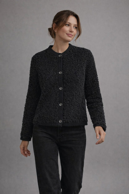 Dames Teddy Cardigan Zacht Plush Trui