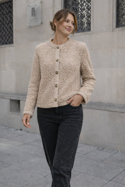 Dames Teddy Cardigan Zacht Plush Trui